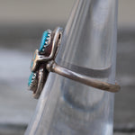 Vintage Sterling Effie Turquoise Snake Ring 6.75