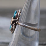 Vintage Sterling Effie Turquoise Snake Ring 6.75