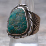 Vintage Sterling Turquoise Stamped Band Ring 8.75