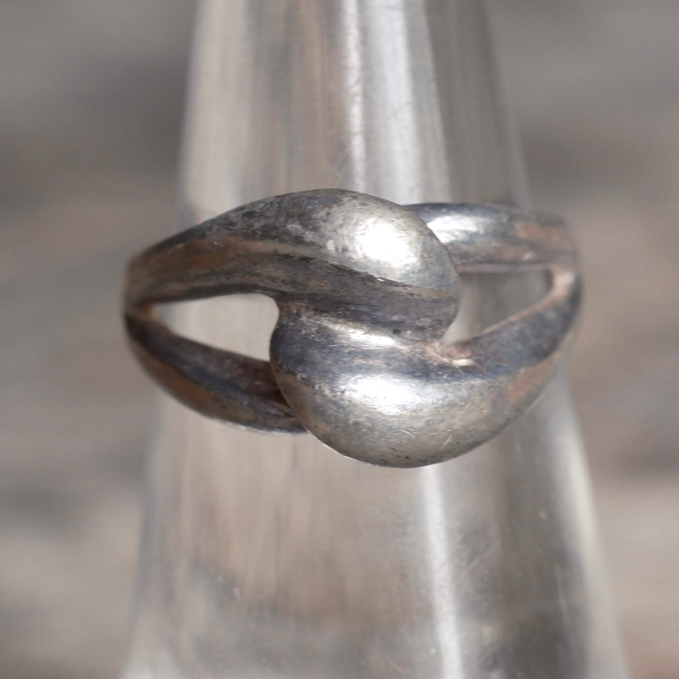Vintage Sterling Silver Modernist Ring 5.75