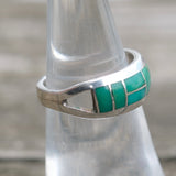 Vintage Sterling Turquoise Inlay Band 6