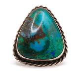 Vintage Sterling Chrysocolla Roper Ring 6.75