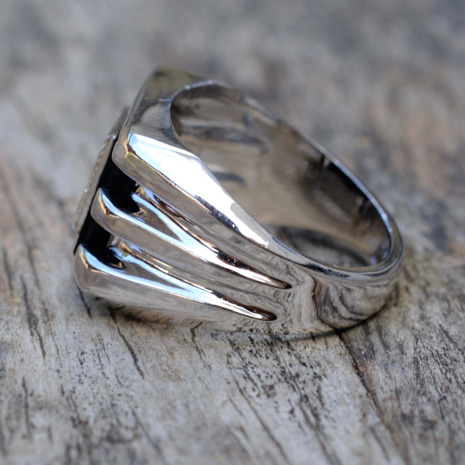 Vintage Sterling E Initial Signet Ring 8.75
