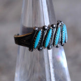 Vintage Sterling Turquoise Petit Point Band 5