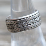 Vintage Sterling Silver Braided Spinner Ring 7.5