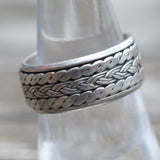 Vintage Sterling Silver Braided Spinner Ring 7.5