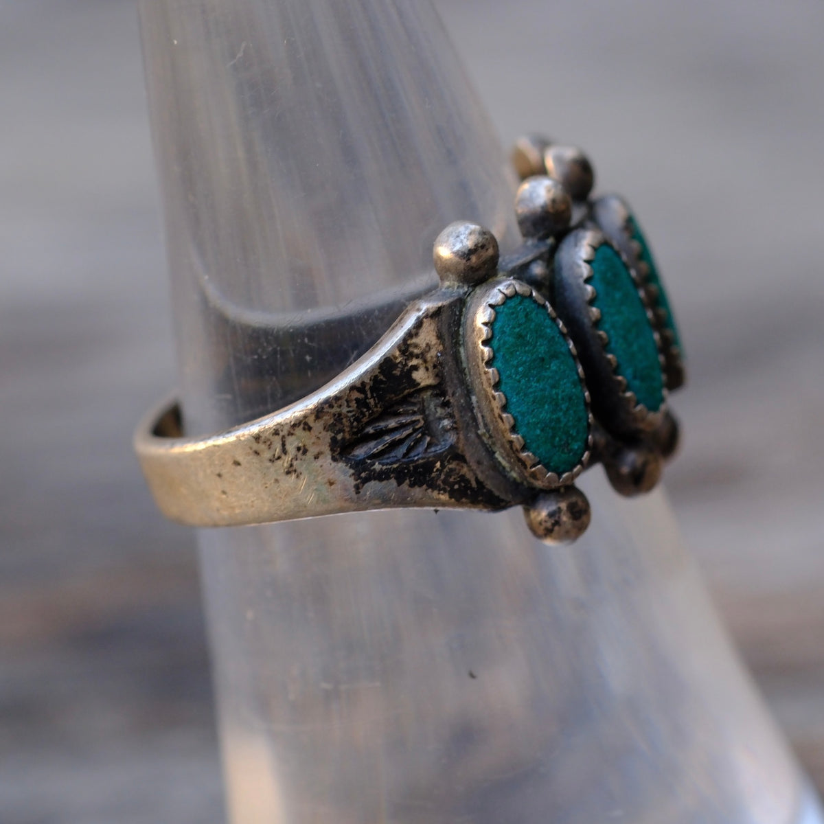 Vintage Sterling Turquoise Band 6.75