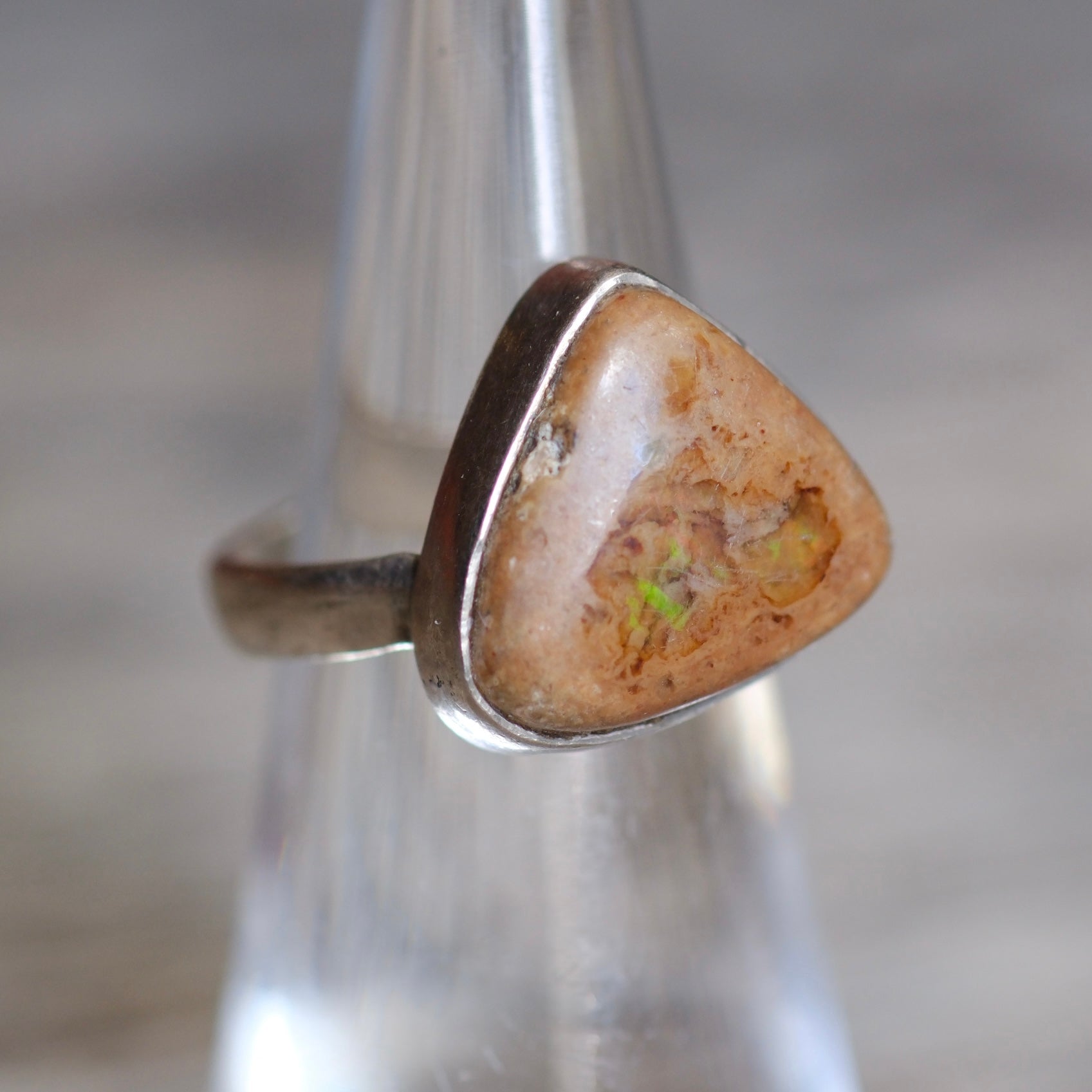Vintage Sterling Mexican Opal Ring 5.75