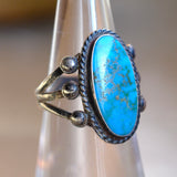 Vintage Sterling Turquoise Ring 4.75