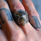 Vintage White Bronze Eagle Ring 9