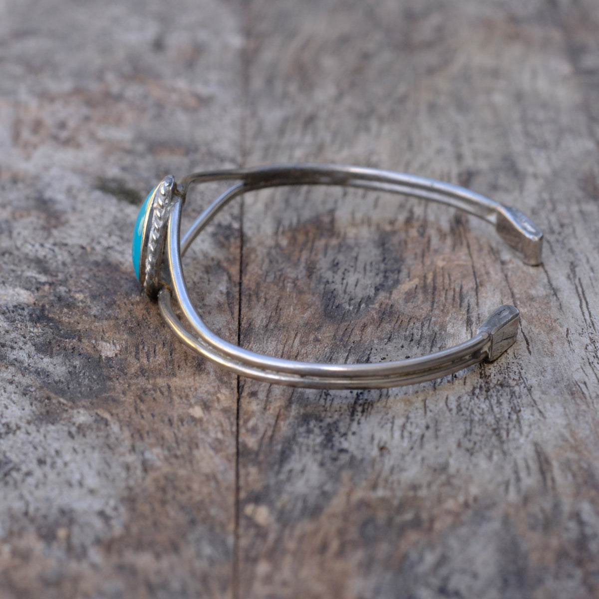 Cuff Vintage Sterling Turquoise Tear Drop Cuff Bracelet
