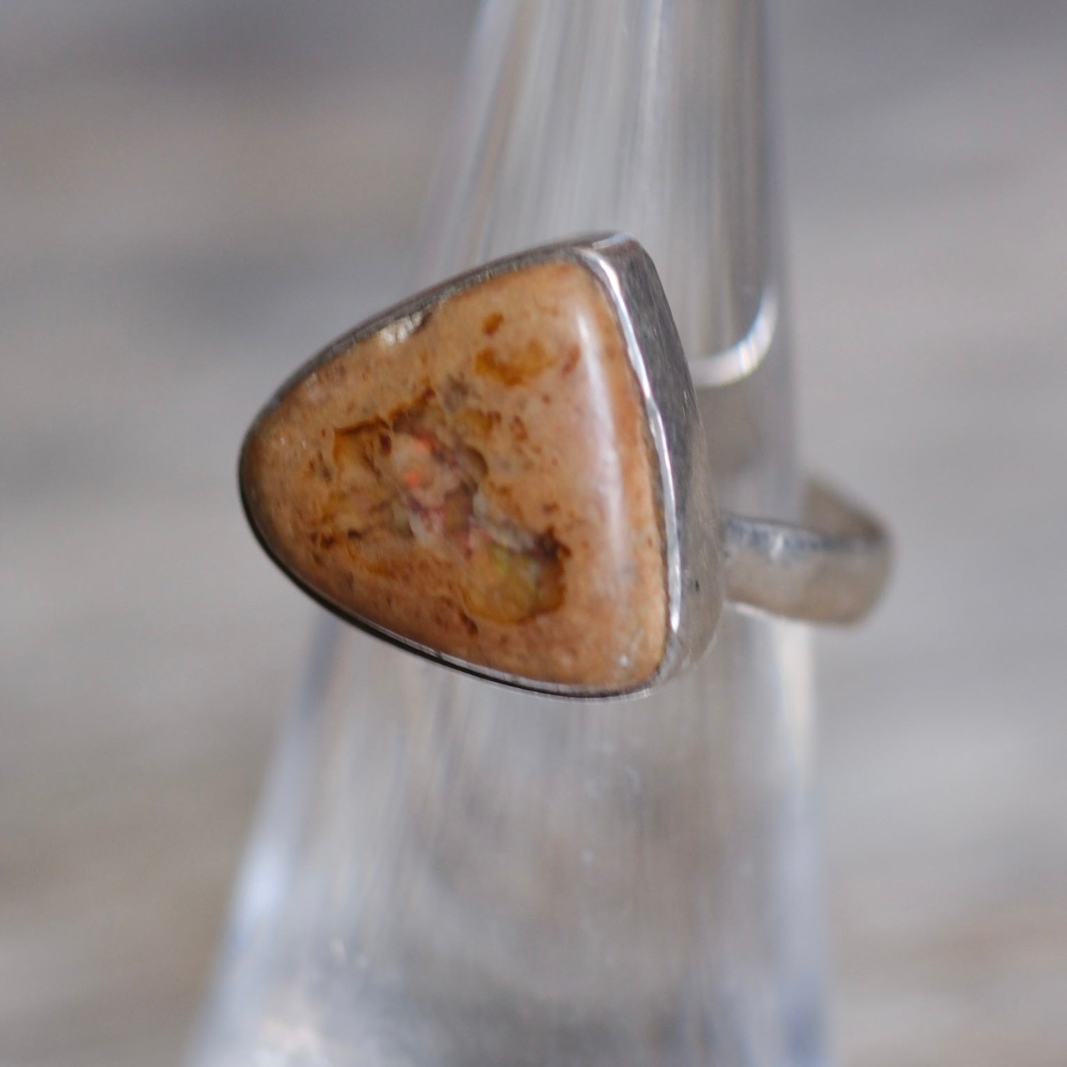 Vintage Sterling Mexican Opal Ring 5.75