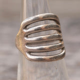 Vintage Sterling Silver Modernist Ring 5.5