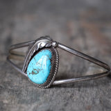 Vintage Sterling Turquoise Feather Cuff