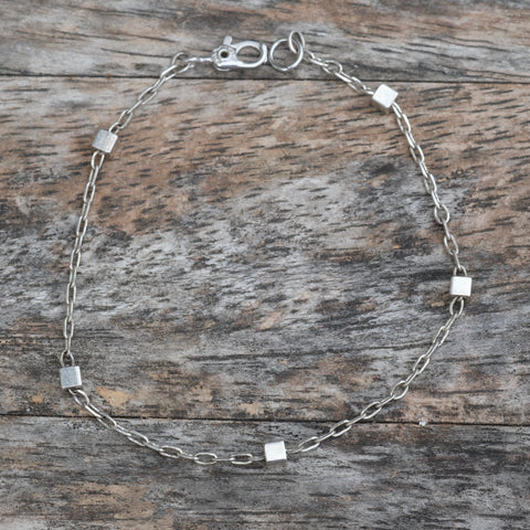 Vintage Sterling Silver Box Bracelet