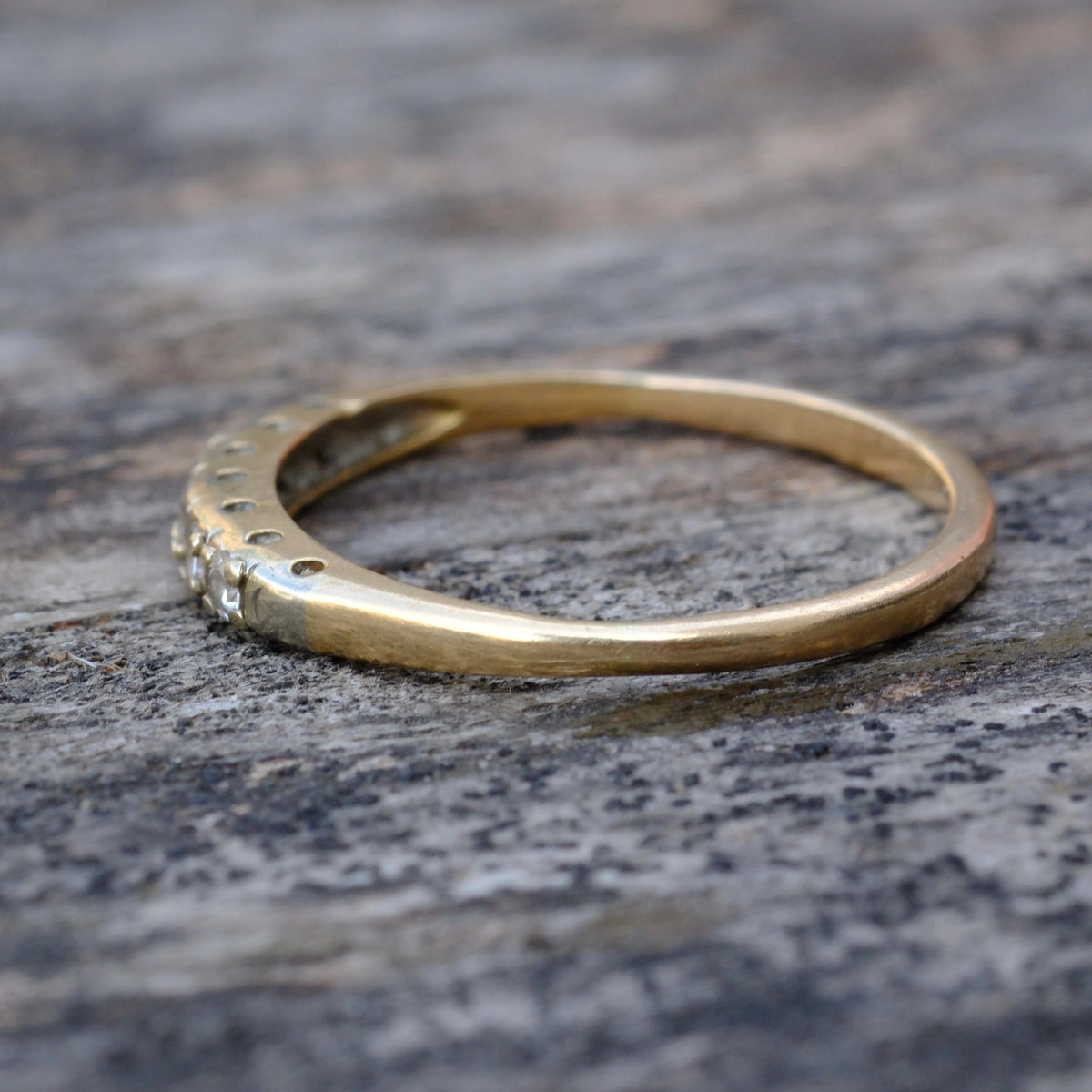 Vintage 14k Gold Natural Diamond Ring 5.75