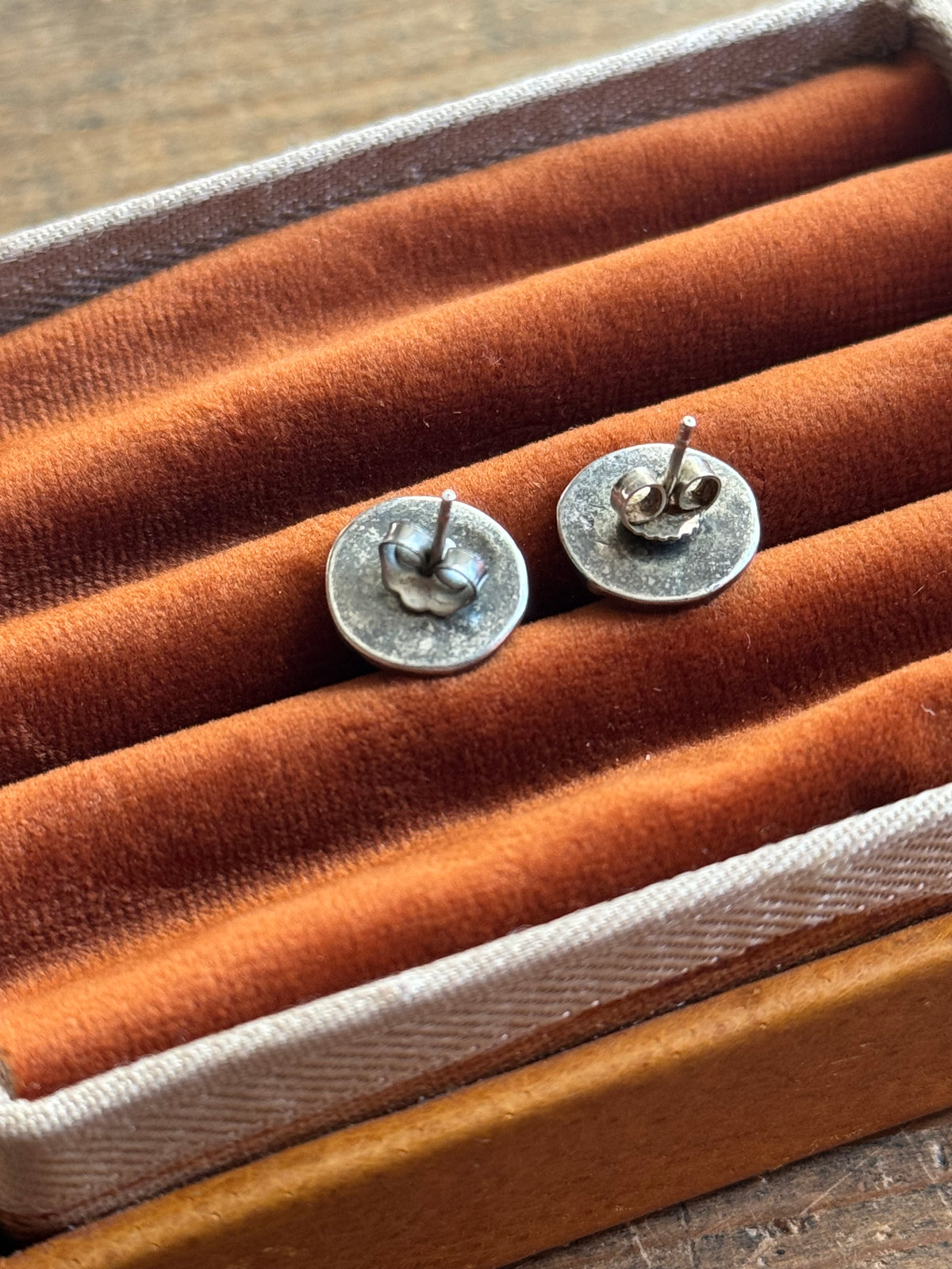 Vintage Sterling Silver Turquoise Shadowbox Earrings