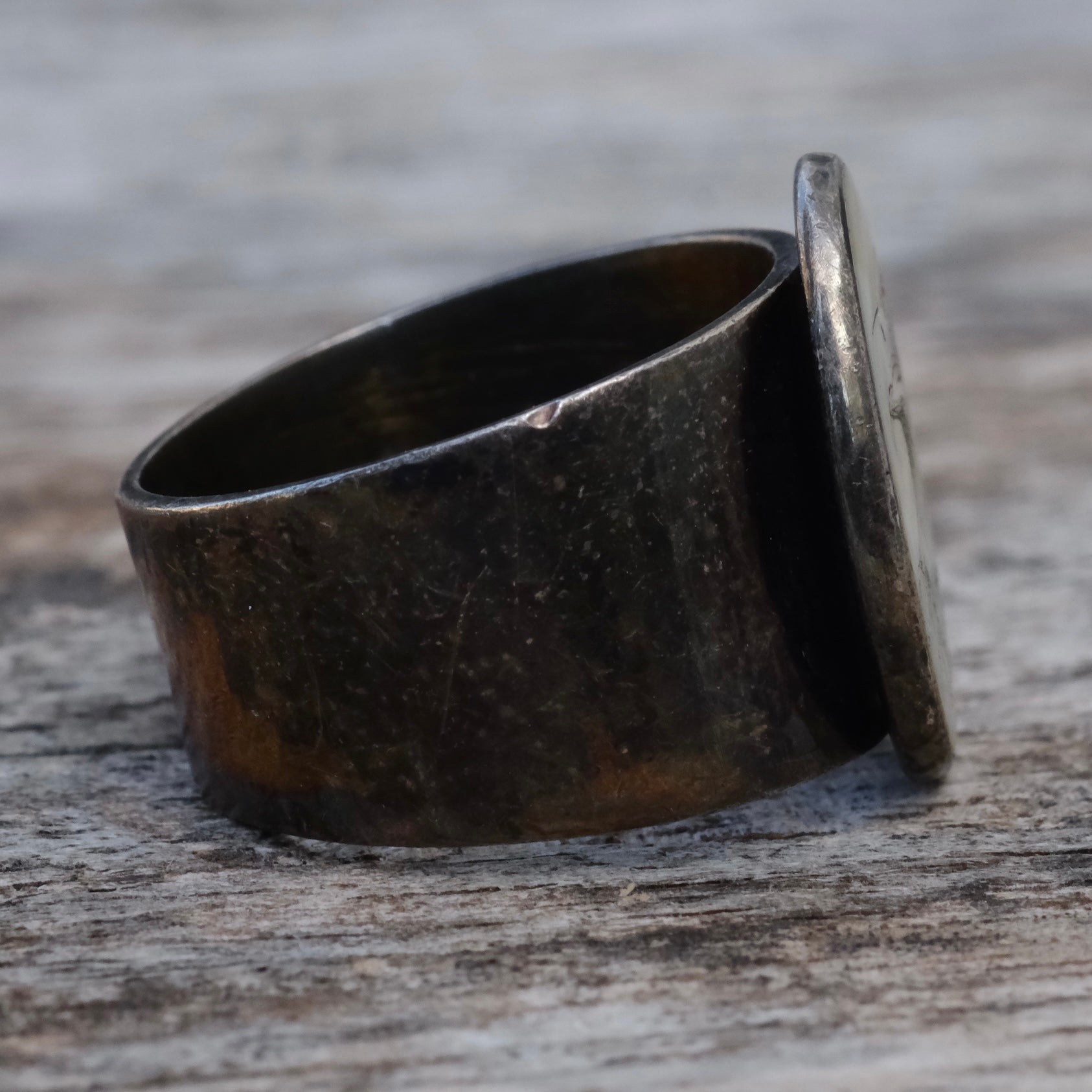 Vintage Sterling Scrimshaw Eagle Ring 6