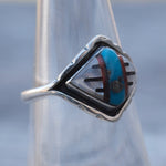 Vintage Sterling Zuni Inlay Band 6.5