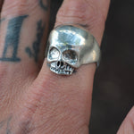 Vintage Sterling Silver Skull Ring 11.5