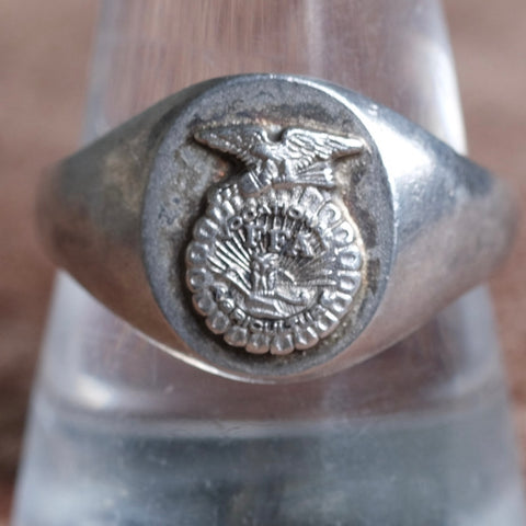 Vintage Sterling FFA Signet Ring 10.75