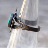 Vintage Sterling turquoise Thunderbird Ring 5.5