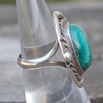 Vintage Sterling Turquoise Roper Ring 6.25