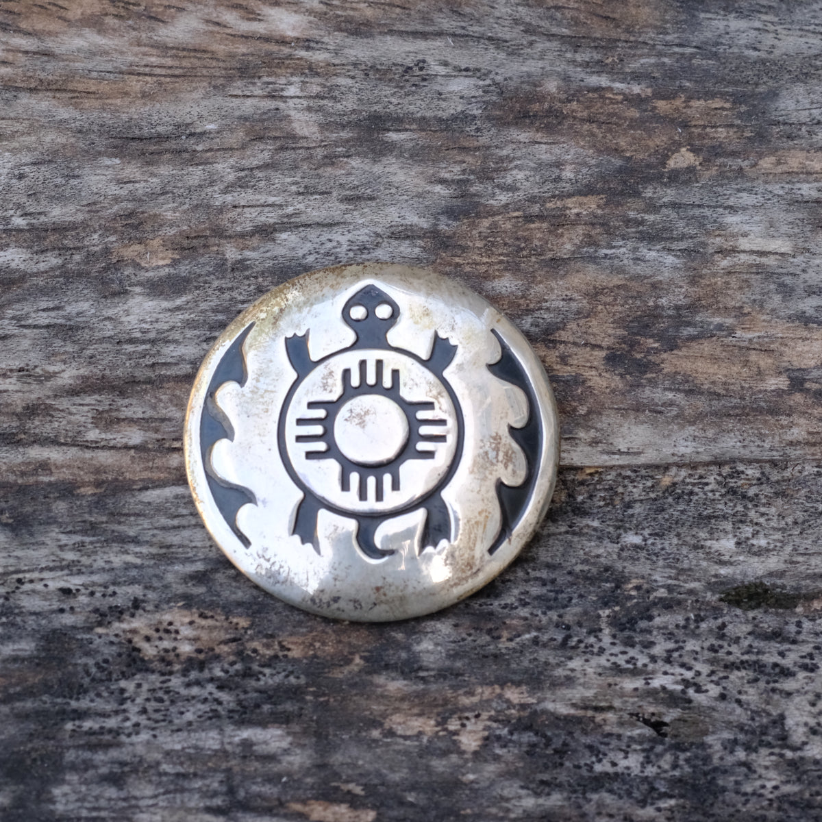 Vintage Sterling Hopi Turtle Pin