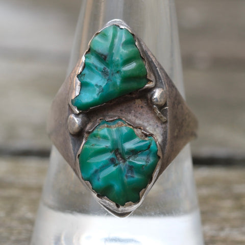 Vintage Sterling Faceted Turquoise Ring 9.75
