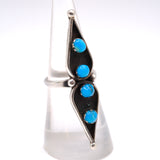 Vintage Sterling 4-Stone Turquoise Ring 6.5