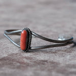 Vintage Sterling Coral Roped Cuff