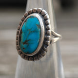 Vintage Sterling Turquoise Ring 4.25