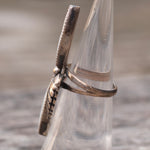 Vintage Sterling Mother Of Pearl Feather Ring 4.5