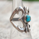 Vintage Sterling Turquoise Sandcast Ring 8