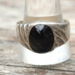 Vintage Sterling Onyx Cabochon Ring 13
