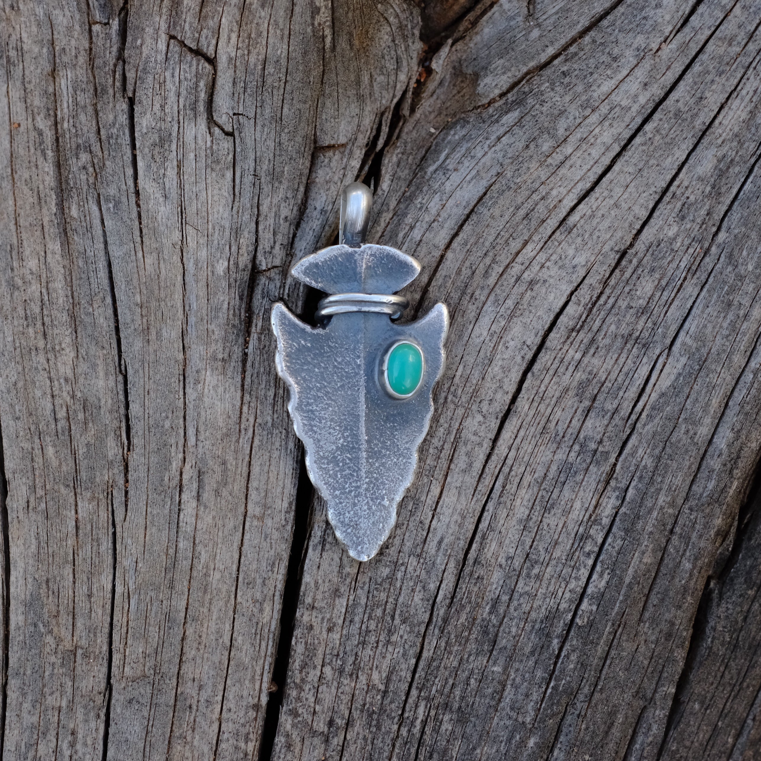LEON MARTINEZ Sterling Silver Turquoise or Coral Arrowhead Pendants