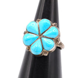 Vintage Sterling Turquoise Cluster Ring 4