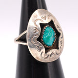 Vintage Sterling Turquoise Shadowbox Ring 5