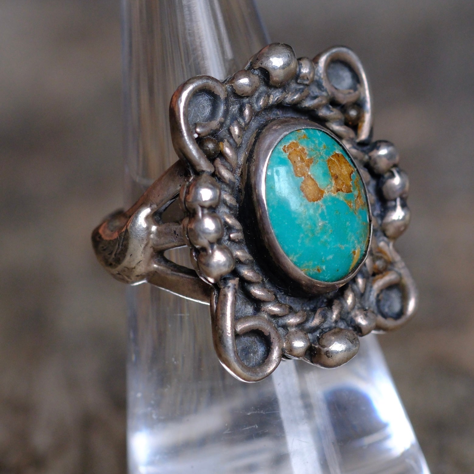 Vintage Sterling Turquoise Ring 6.25