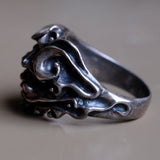 Vintage Sterling Silver Wind Face Ring 10