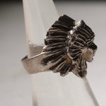 Vintage Sterling Big Chief Ring 6.75