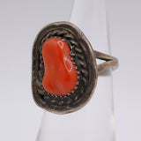 Vintage Sterling Coral Roper Ring 4