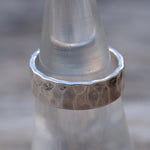 Vintage Sterling Silver Faceted Band Ring 5.5