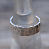 Vintage Sterling Silver Faceted Band Ring 5.5
