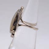 Vintage Sterling Mother Of Pearl Feather Ring 5.25