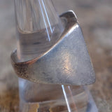 Vintage Sterling Turquoise Jet and MOP Inlay Ring 10.5