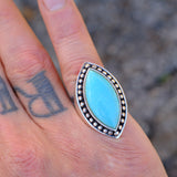 Vintage Sterling Faux Turquoise Ring 6.75