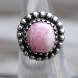 Vintage Sterling Spiny Rhodonite Ring 4.5