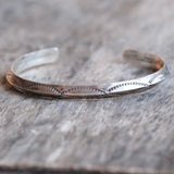 Vintage Sterling Thick Stamped Cuff