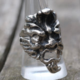 Vintage White Bronze Biker Ring 9